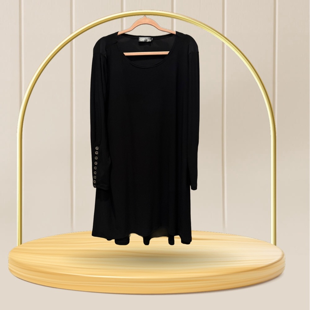 Simpli Elegant Black Long Sleeve Dress